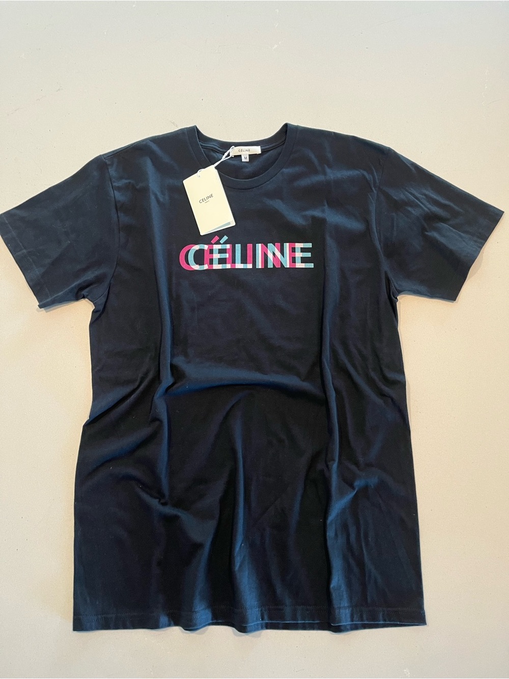 NEW WITH TAG CELINE Logo Tee Sz Medium